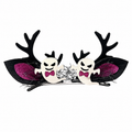 Halloween Ghost Hair Clips with Black Antlers, 2-Pack