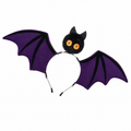 Halloween Cat Headband with Purple Bat Wings, 18.9 Inch