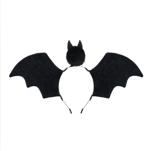 Halloween Cat Headband with Purple Bat Wings, 18.9 Inch