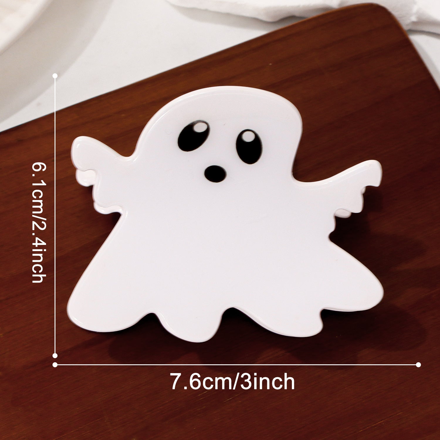 Halloween Ghost Hair Claw Clip, White